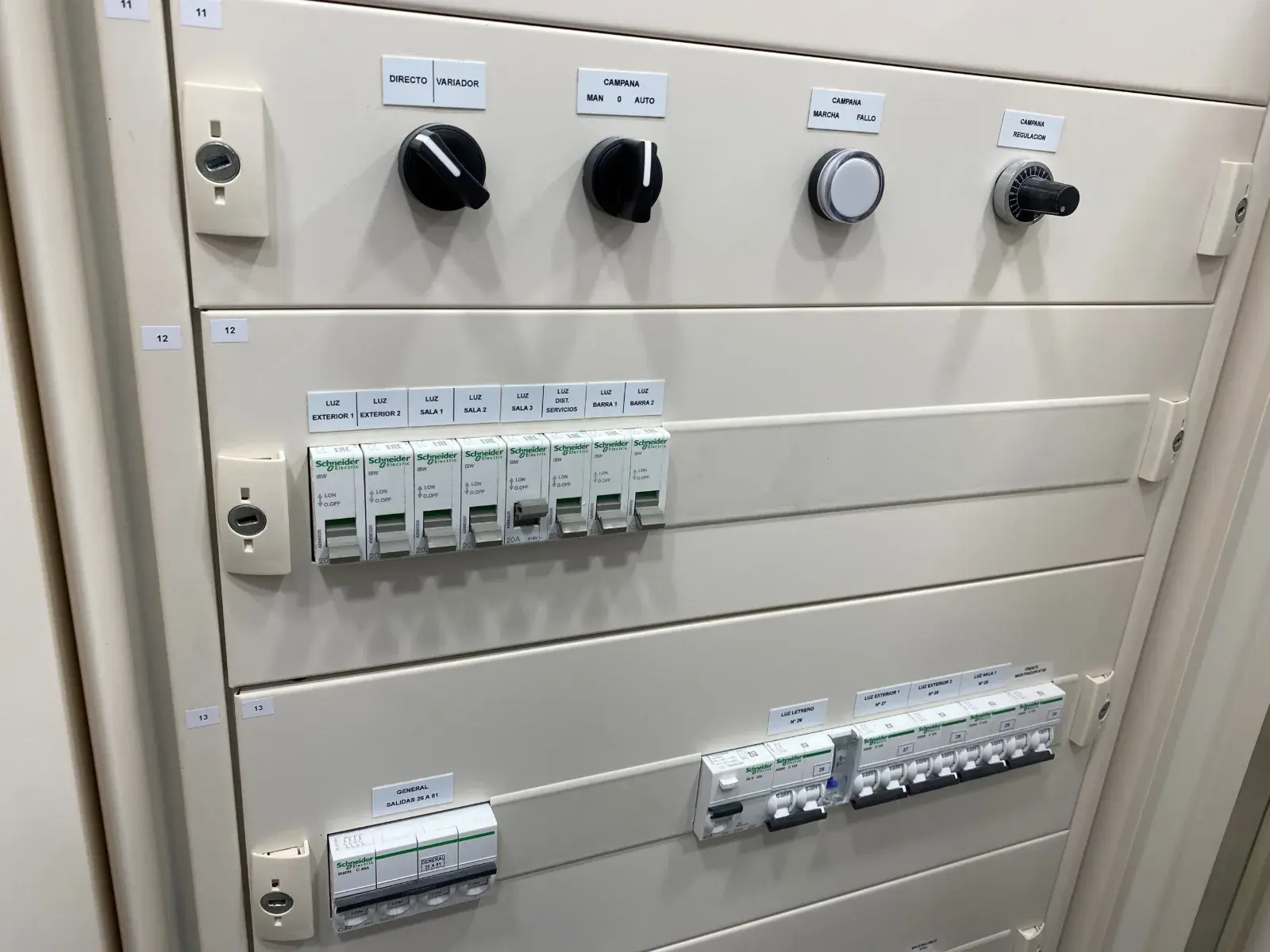Cuadro eléctrico de la cafetería Dolce Vita